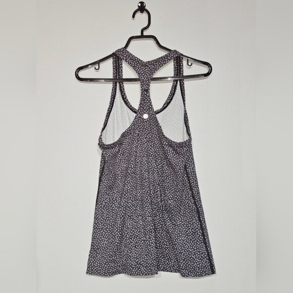 Lululemon Racerback Athletic Fitted Tank Top Black White Print Womens Size 6 - Picture 5 of 5